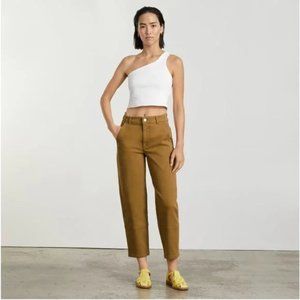 New! EVERLANE Utility Barrel Pants 2 Golden Brown Cargo Khaki Caramel Tan Crop